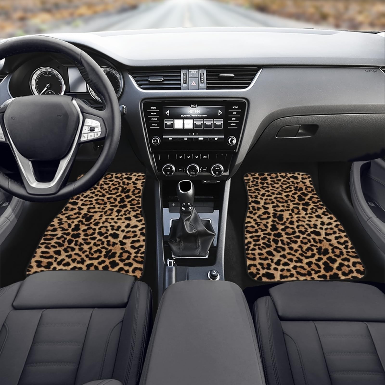 Leopard Car & Auto Floor Mats Women Men 4-Piece Full Set All Weather Universa…