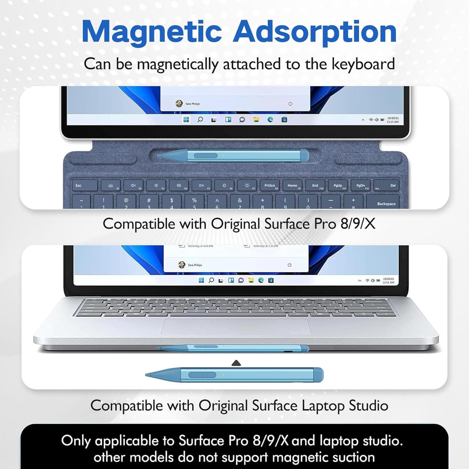 Slim Pen 2 for Microsoft Surface with 4096 Pressure, Eraser & Right-Click, Palm