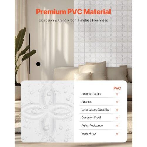 3D Wall Panels 33Pack 1181 x 1181 in PVC Modern Art Minimalist Floral
