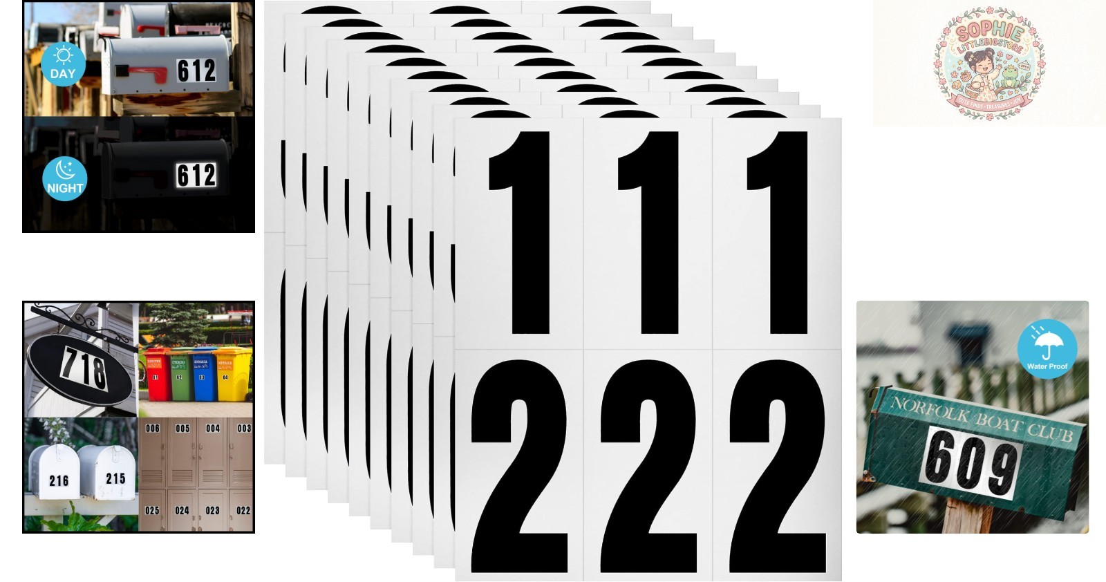 Versatile 60 Numbers Reflective Adhesive Pack – Ideal for Address Identification