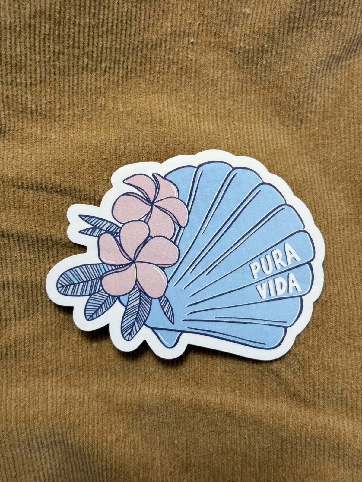 Pura Vida seashell sticker