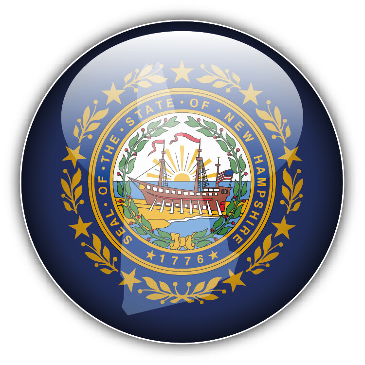 New Hampshire USA State Glossy Seal Car Bumper Sticker Decal