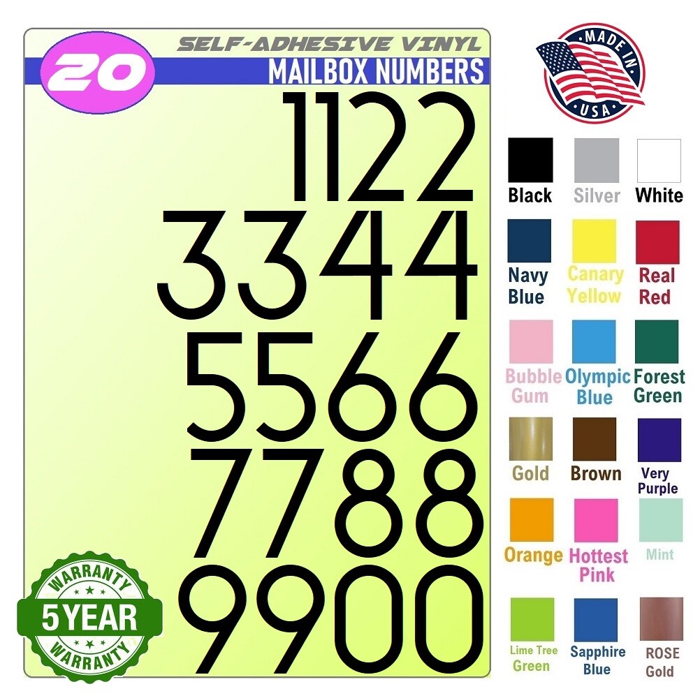 20 Mailbox,Car, Doors, Toolbox,Lockers,Window,MODERN STYLE Decal NUMBER TIME BUR