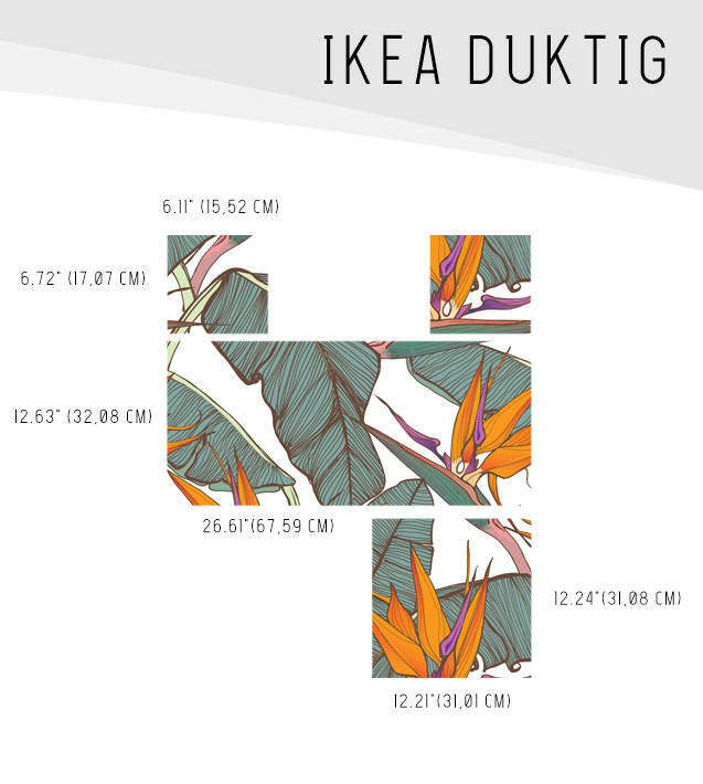 IKEA DUKTIG removable Decal self-adhesive sticker furniture palms and flowers