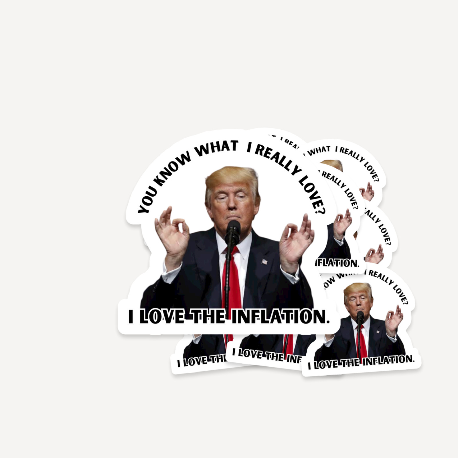 Trump Sticker Pack I Love The Inflation, 25 pcs Waterproof Glossy Decals 1.5"
