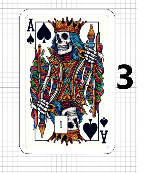Ace of Spades Credit Debit Card Skin Stickers Playing Cards Demon Skull Goth USA
