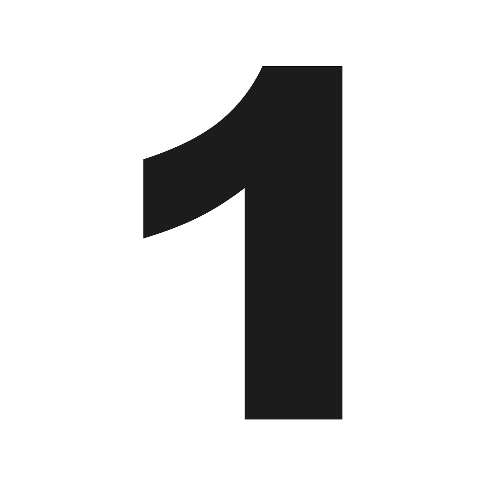 Number one Arial Black font Vinyl decal 1 bold font Sticker