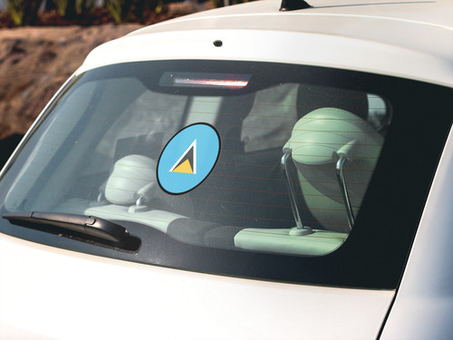 Saint Lucia Flag Circle Sticker Decal