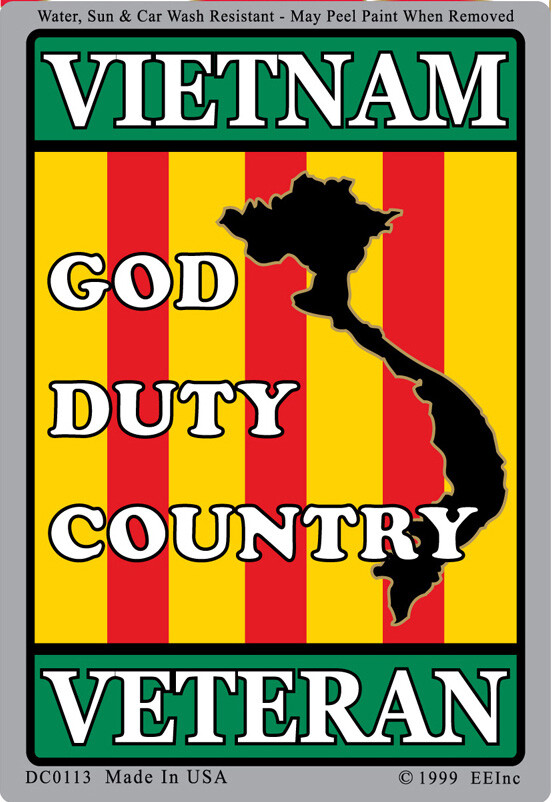 3"X4" VINYL PRESS AND STICK WEATHER RESISTANT VIETNAM VETERAN DECAL