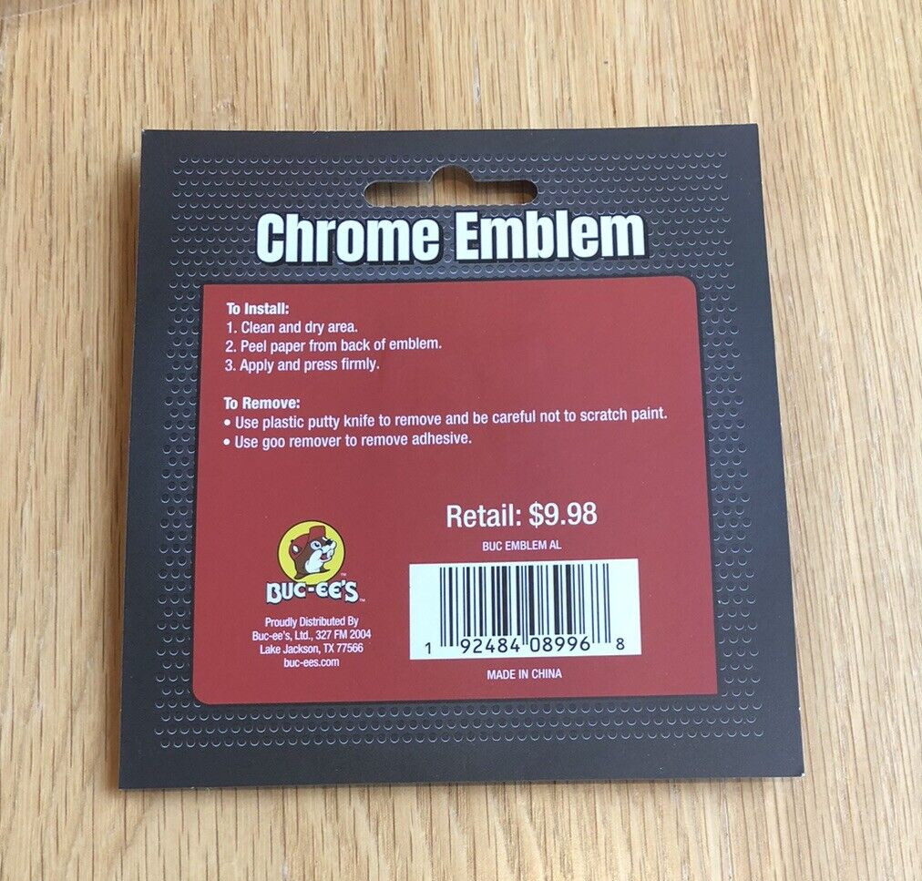 Buc-ee's Adhesive Chrome Emblem- Alabama Shape For Vehicles Laptops 2 x 3 in