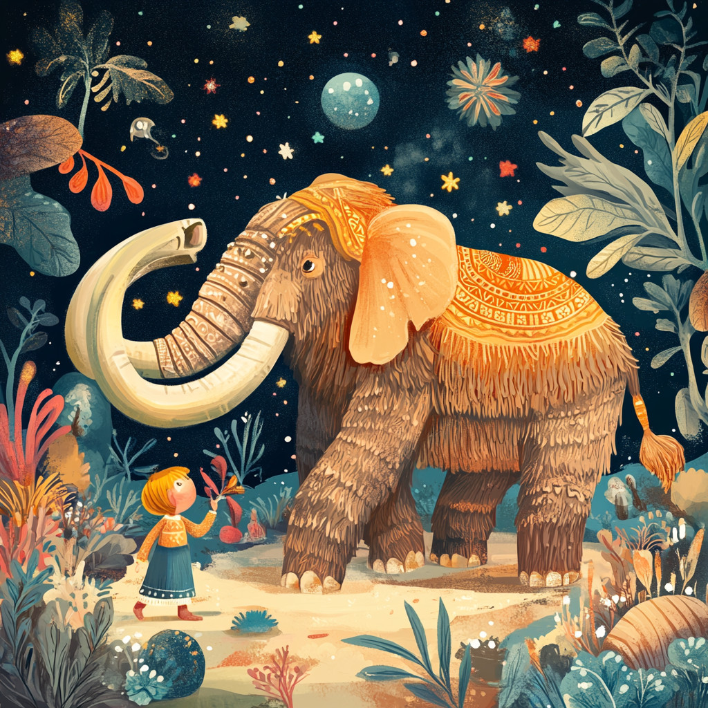 Wall Decal Sticker Mammoth Illustration Wall Sticker 18X18cm Large