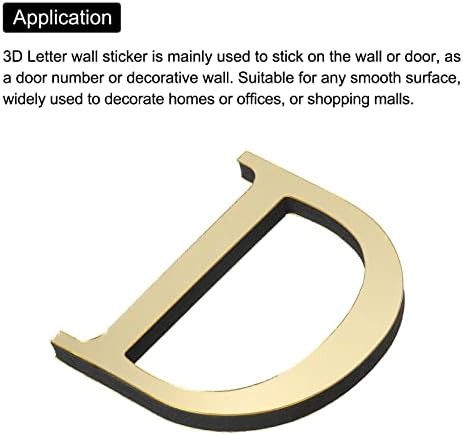 3D Acrylic Alphabet Mirror Wall Stickers Letter D Self-Adhesive Home Decor Lette