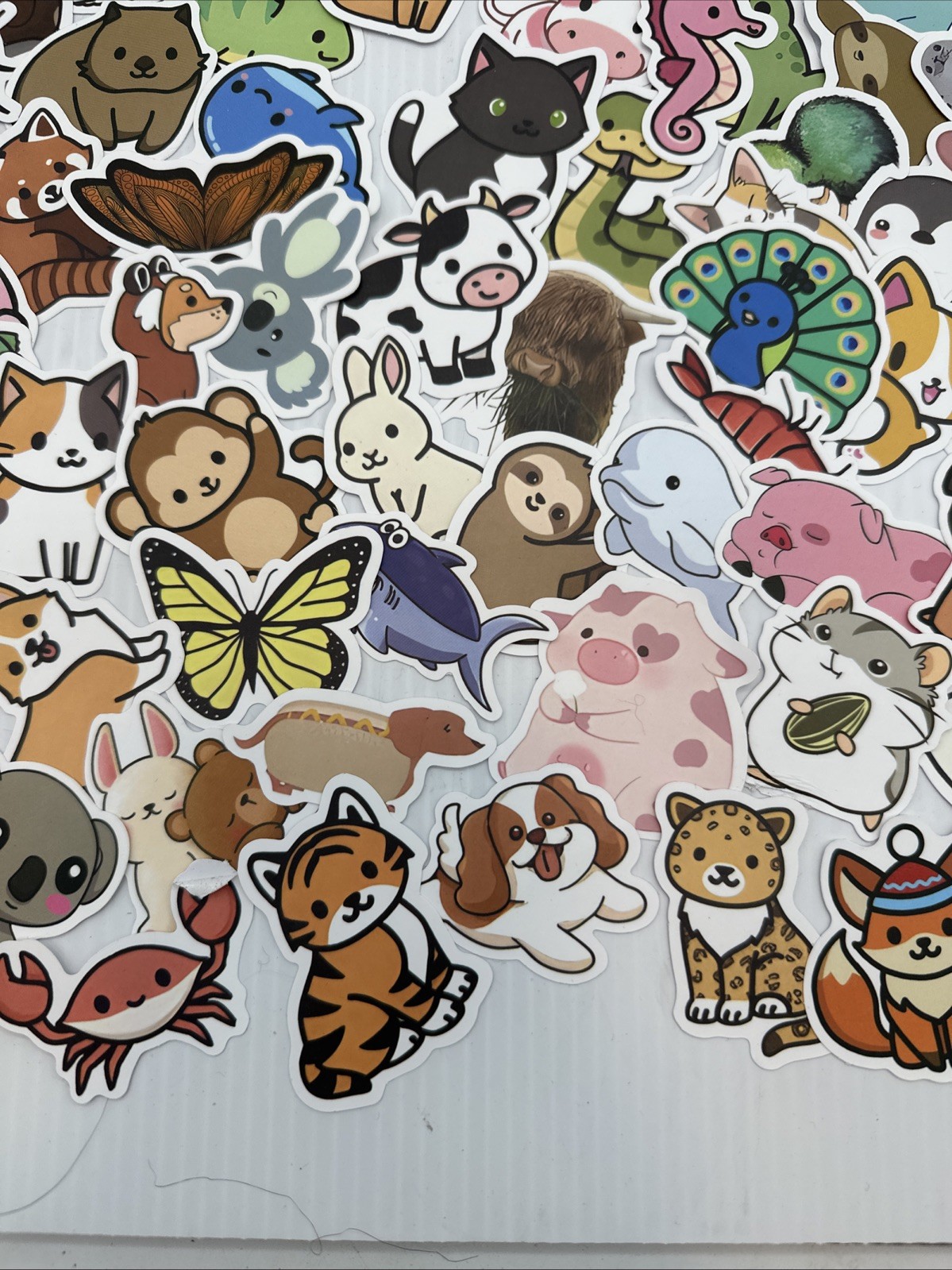 Lot Of 163 Random Small Animal Stickers Decals {HH}