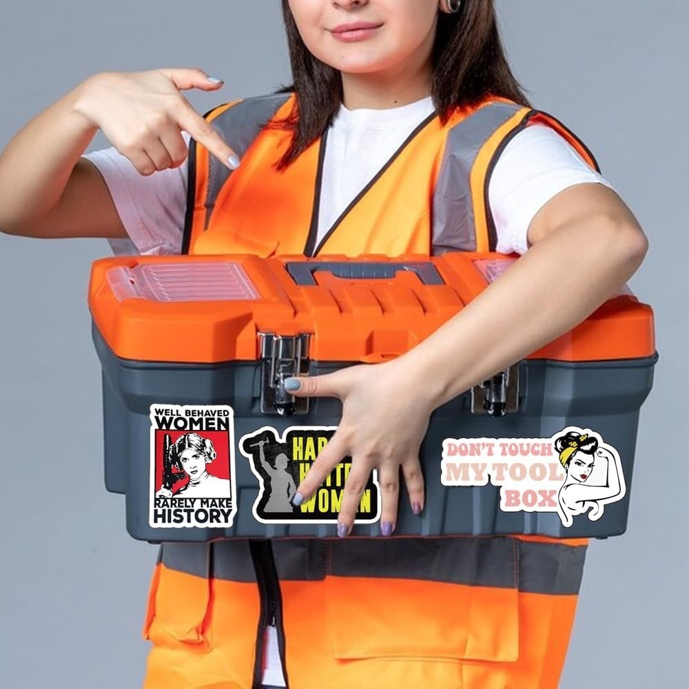 Women Hard Hat Stickers | Blue Collar Decals for Hardhat | Woman in Trade Empowe