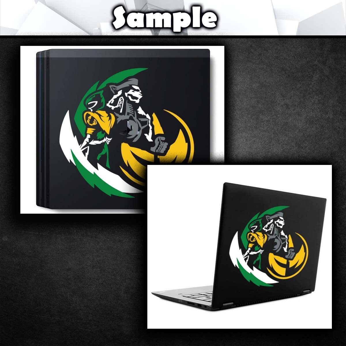 Green Power Ranger Vinyl Decal Sticker (Sentai Robot Car Laptop PC Tower Decor)