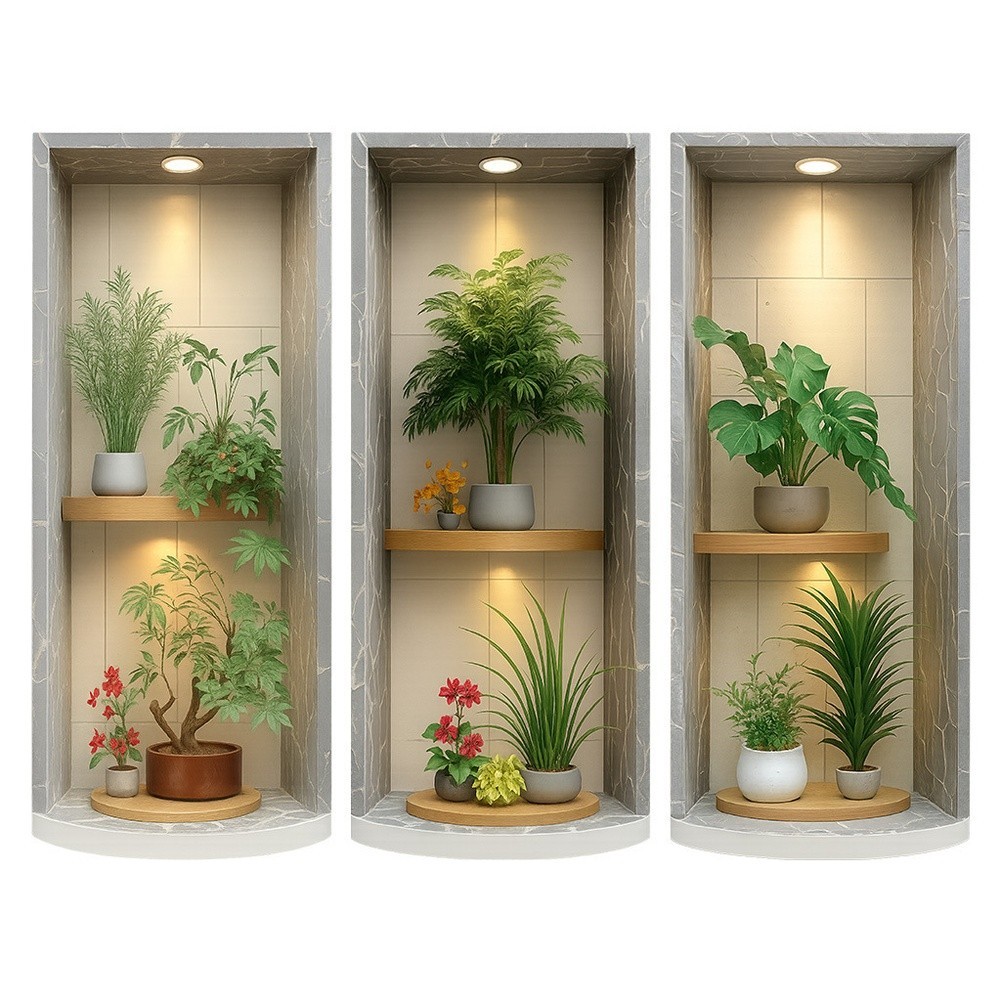 Simulated Plants PVC Wall Stickers Removable Modern Decor for Living Room Use