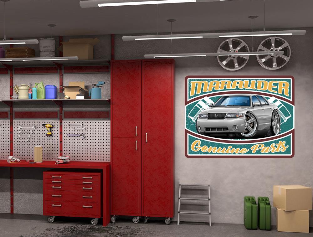 2003 2004 Mercury Marauder Car-toon GENUINE PARTS Wall Art Graphic Sticker