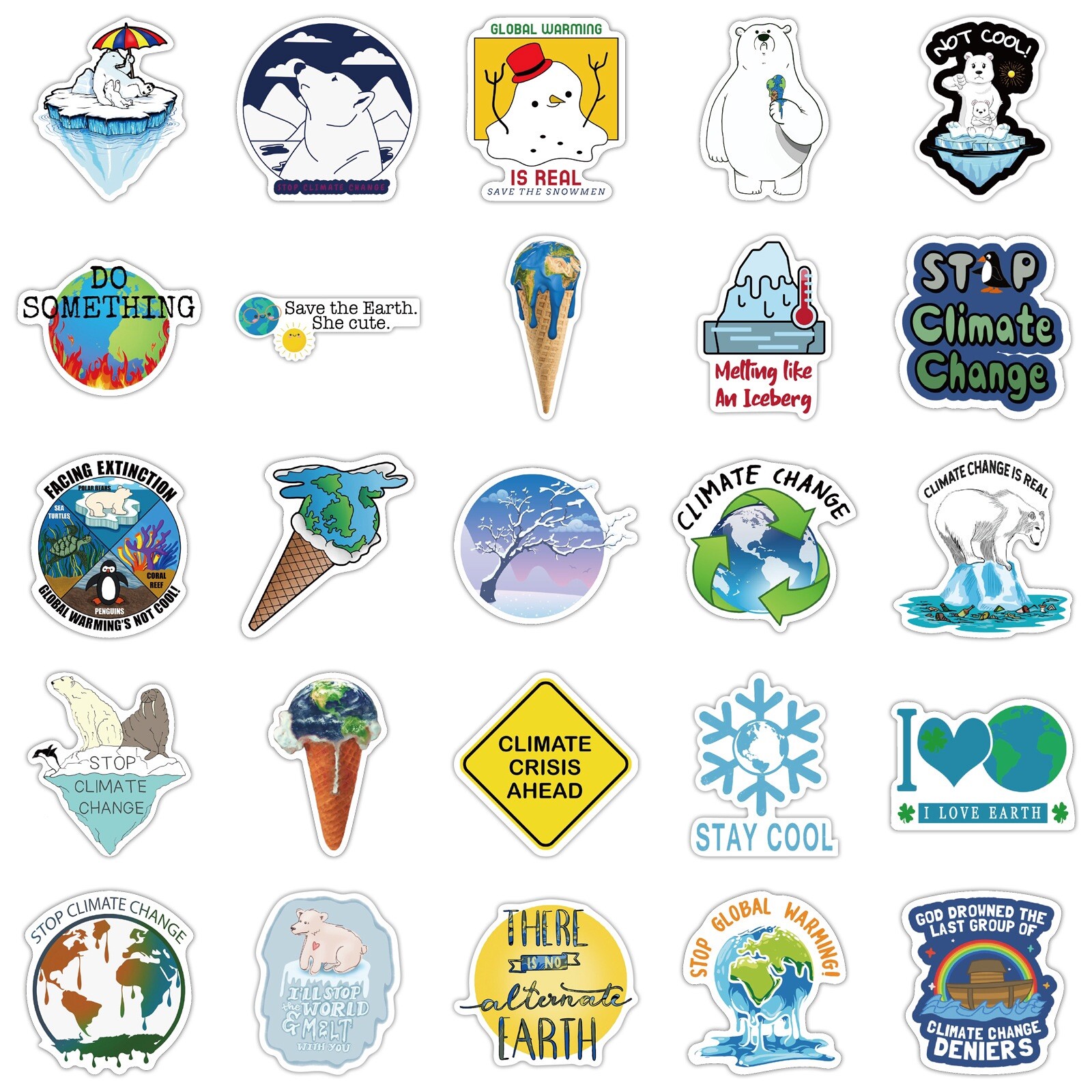 20 Random Climate Change Awareness Stickers Global Warming Decals Free Shipping!