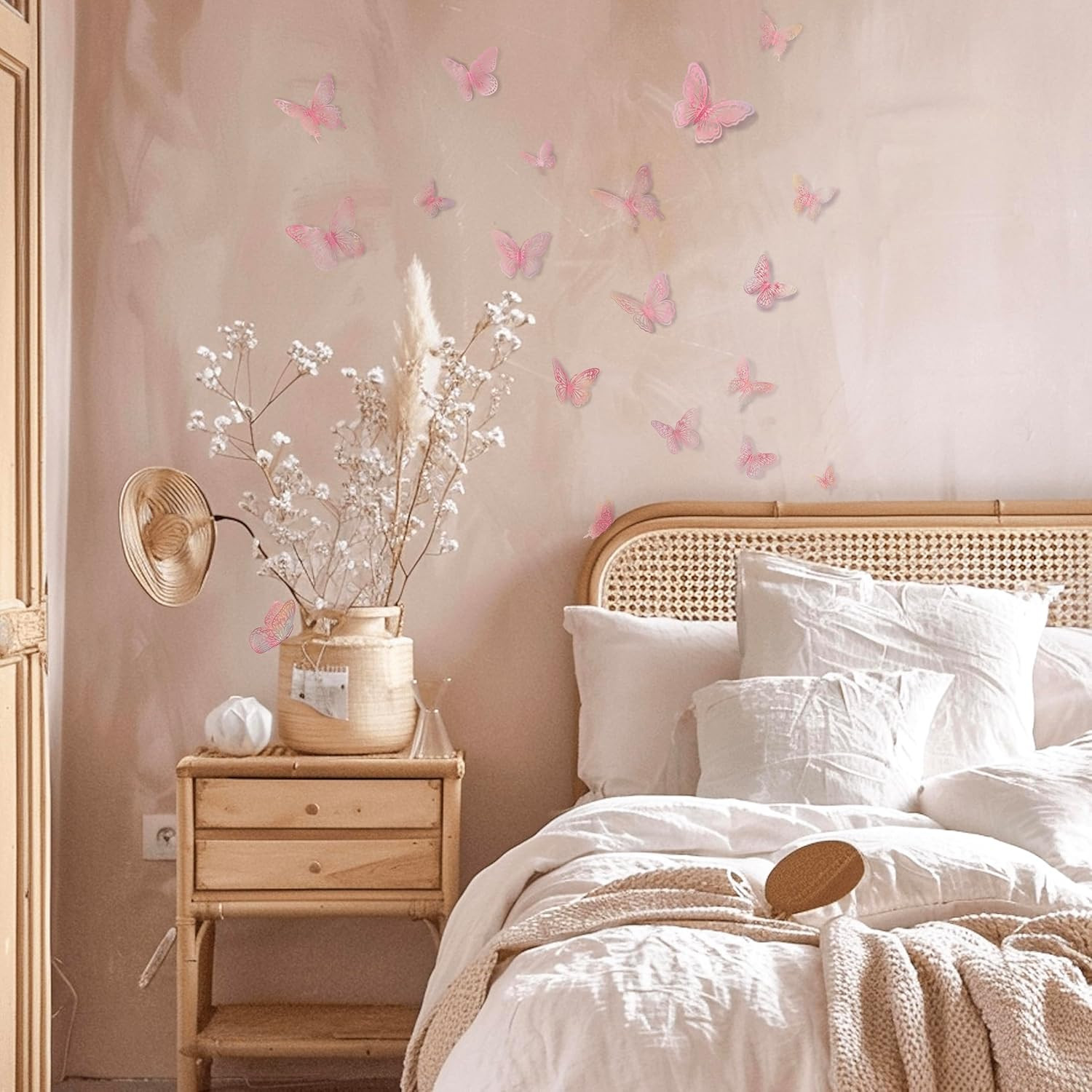 Butterfly Wall Decor, 48Pcs 3D Butterfly Stickers in 3 Sizes & 4 Styles for Ball