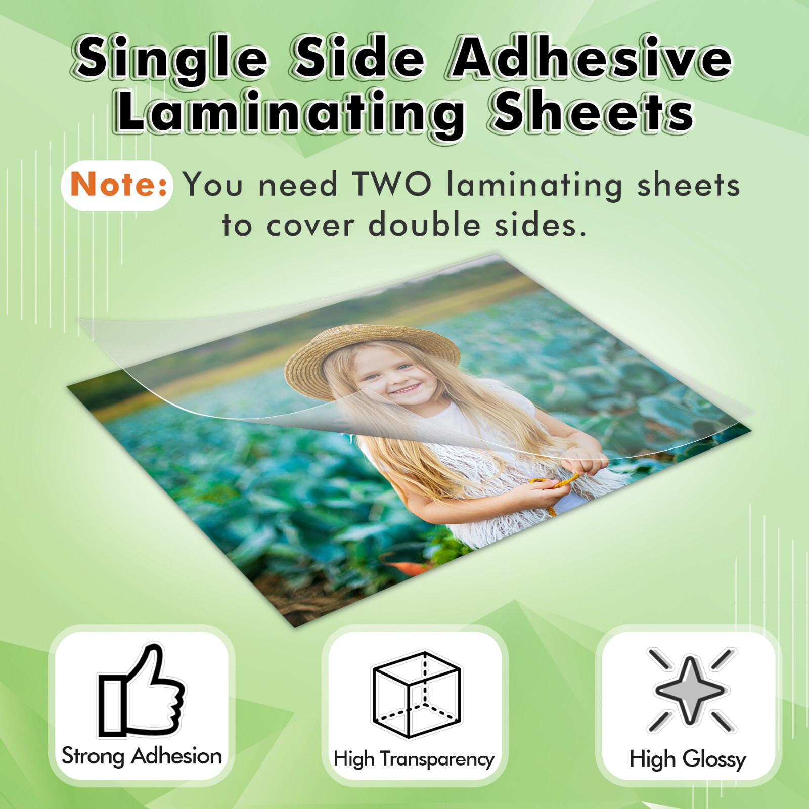 100 Koala Self-Adhesive Laminating Sheet 9×12 Clear Peel n Stick No Machine Need