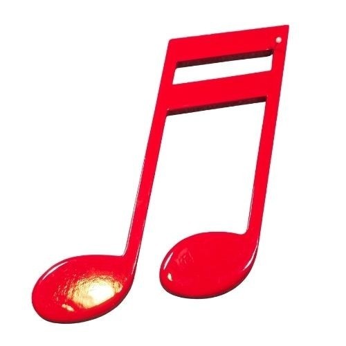 Red Musical Sixteenth Note Wall Decor Glossy Double Note Studio Art 9"x6"