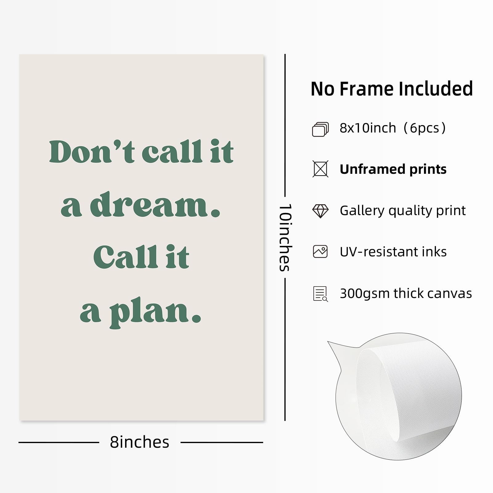 Office Wall Art Motivational Posters Inspirational Quote Canvas Wall Decor Of…
