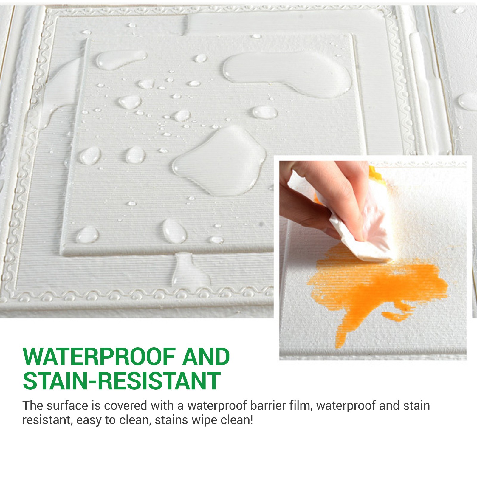 48PCS 3D Tile Wall Sticker Self Adhesive Waterproof Foam Panel Wallpapers DIY