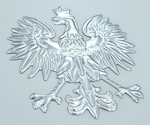 Poland, Polish Eagle Chrome Silver Finish Decal Emblem 3D Sticker car Bike