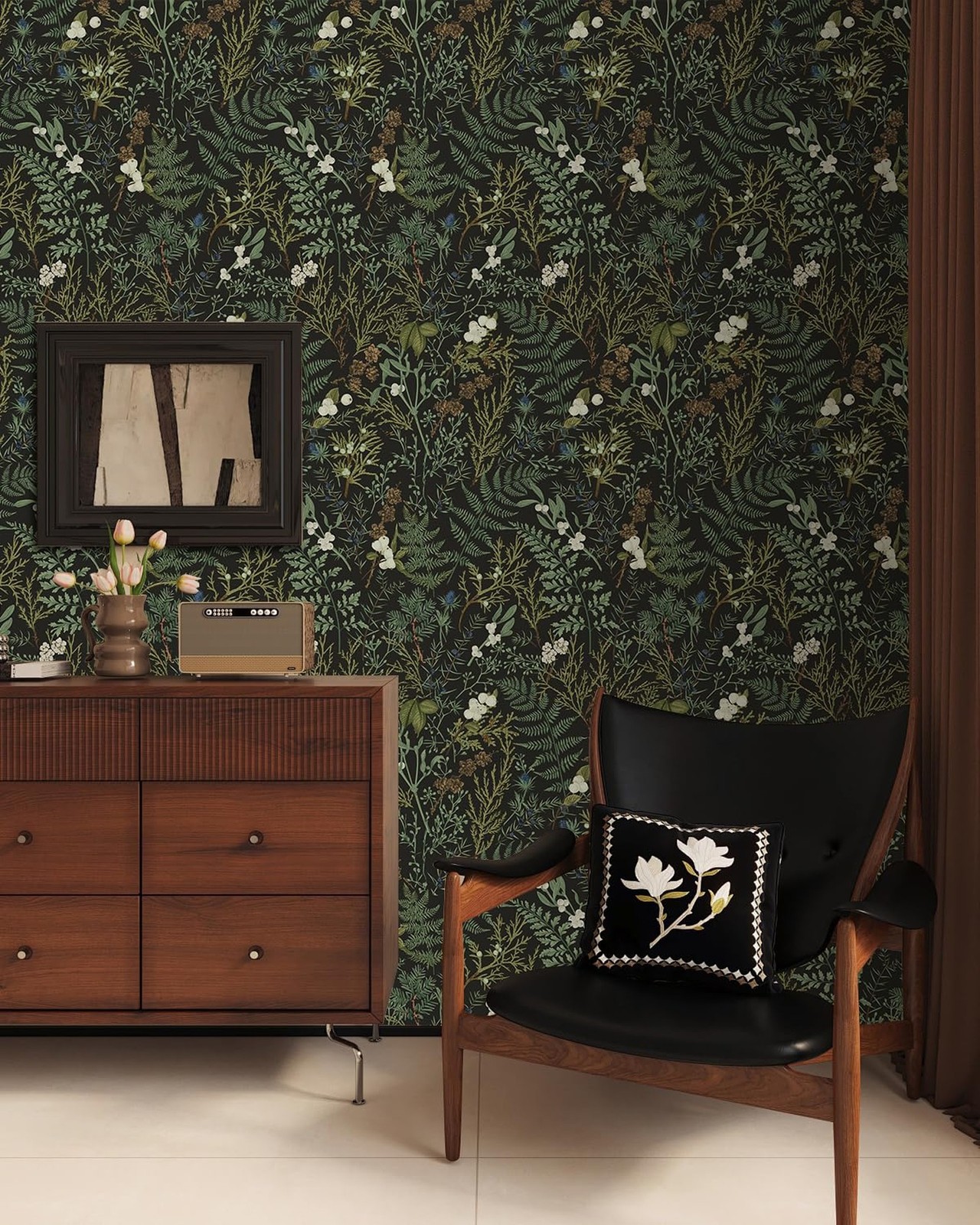 Dark Green Fern Botanical Shelf Liner Contact Paper Self Adhesive Vinyl Botan…