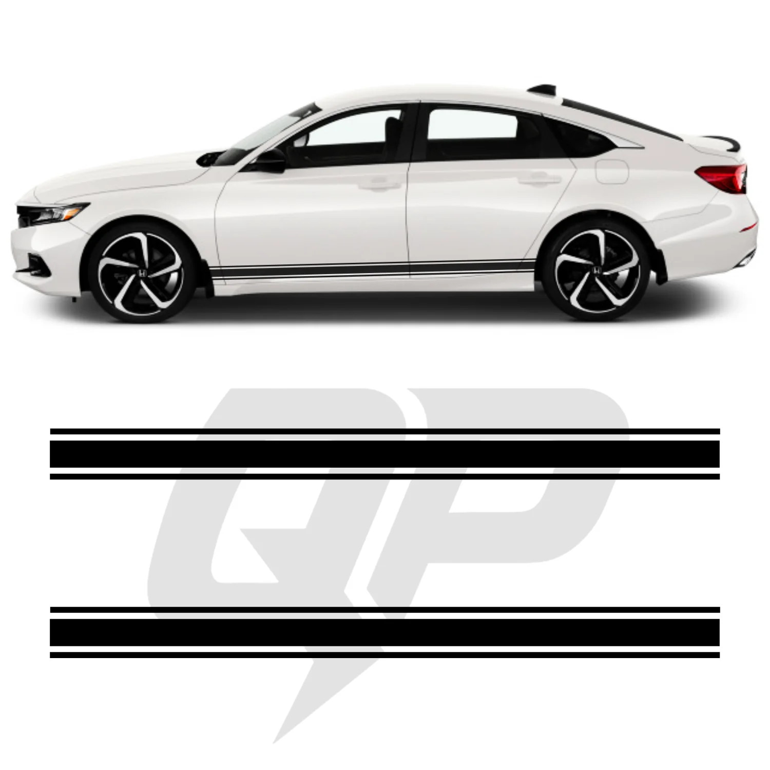 Compatible With Honda Accord Triple Side Stripe Decals – 3-Stripe Rocker Panel K
