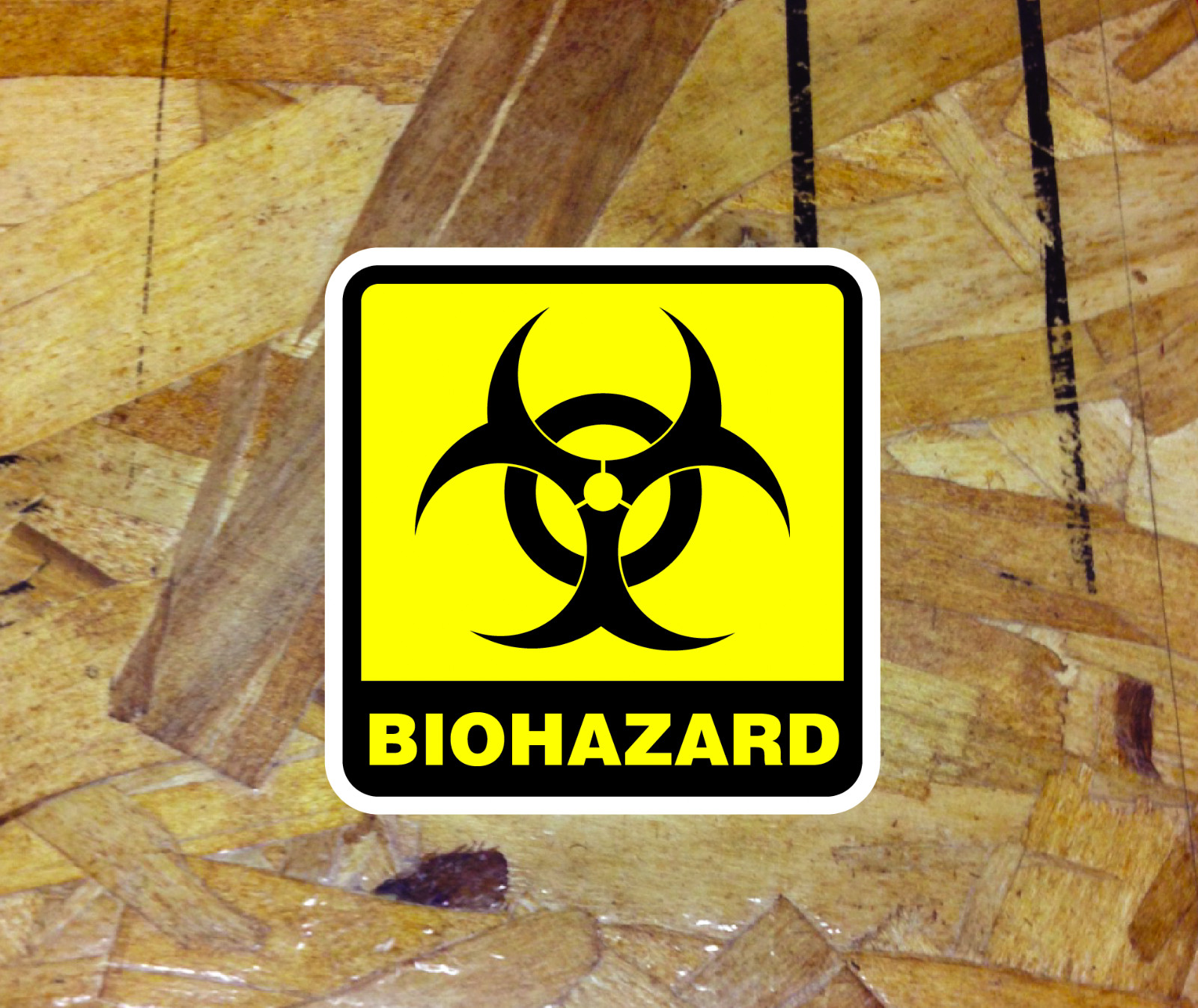 Biohazard Decal Yellow Infectious Waste Cleanable Durable Vinyl Decal Sticker