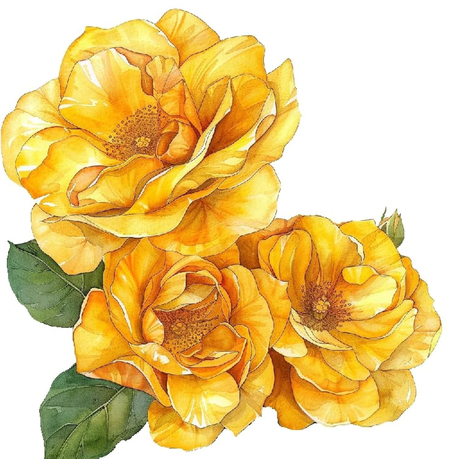 MAKTEM Japanese Yellow Rose Flower Car Sticker, Floral Oriental Rose Vinyl Bu…