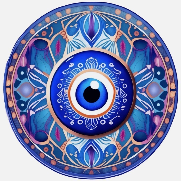Round Evil Eye Protection 3" Sticker Label Card Gift Craft Journal Scrapbook