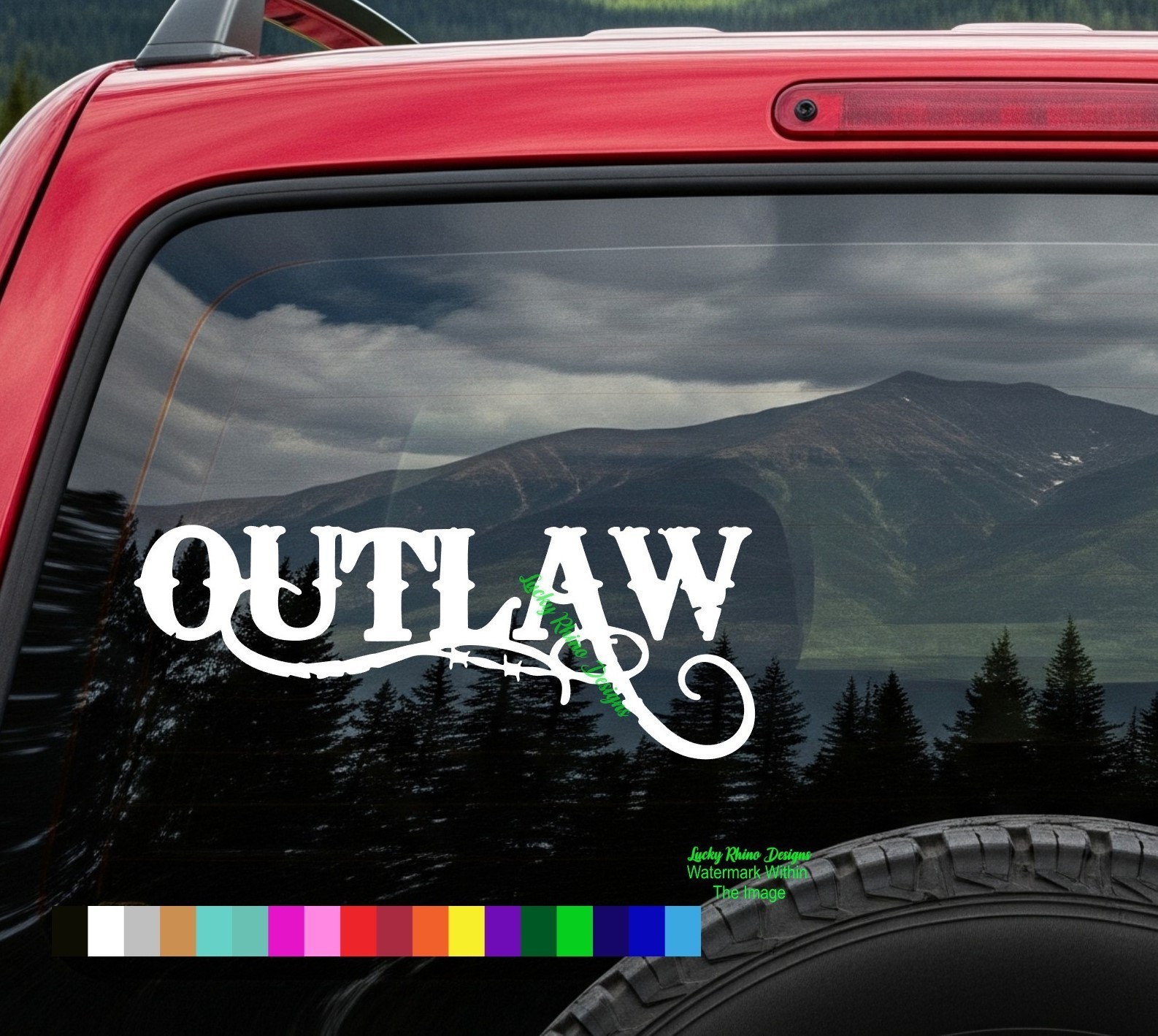 Western Outlaw Decal Bumper Sticker Truck Car Window Vinyl Country Cowboy Gift