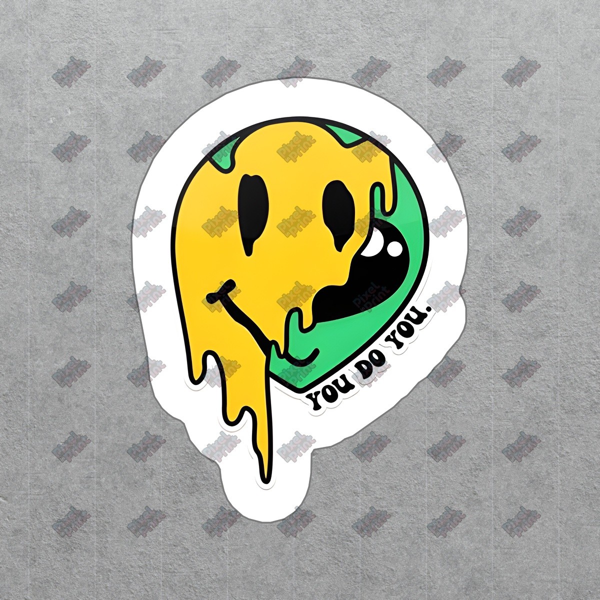 Fun Drippy Smiley Face Vinyl Sticker You Do You Decal for Laptops, #373394