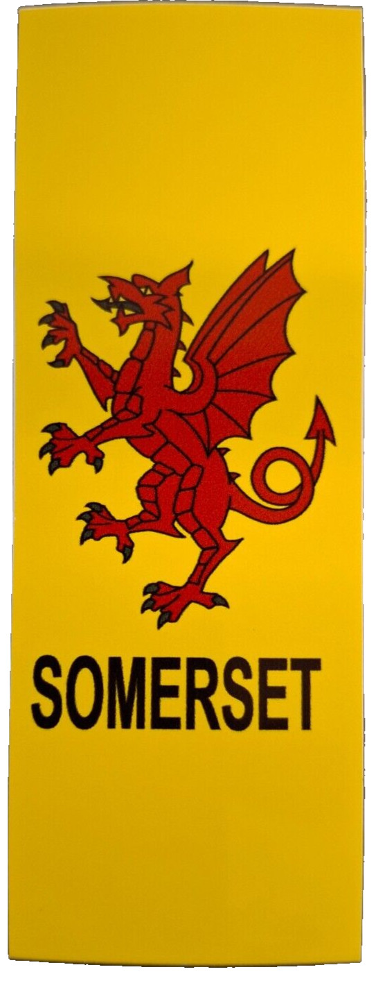 Somerset County Flag Number Plate Sticker – External Car Window Bumper Sticker