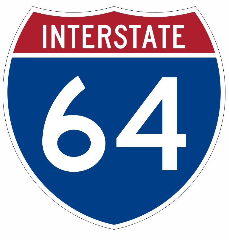 Interstate 64 Sticker Decal R913 Highway Sign