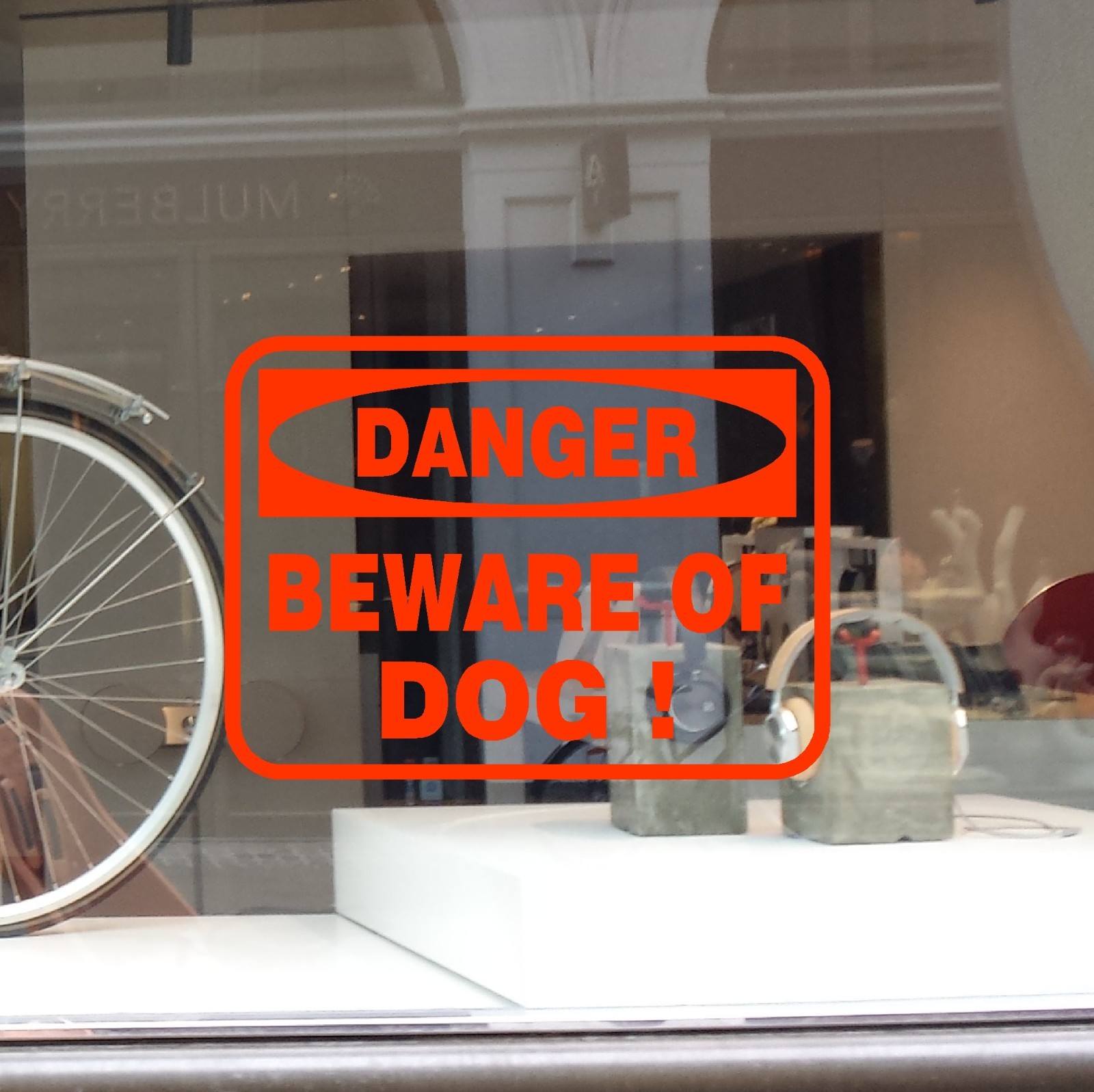 DANGER BEWARE OF DOG WARNING BUSINESS SIGN DECAL VINYL STICKER WINDOW WALL