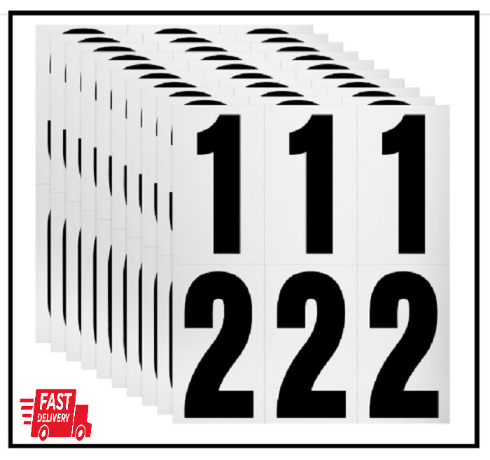 60 Numbers, Reflective Adhesive Mailbox Number Pack, 3", Waterproof Number Stick