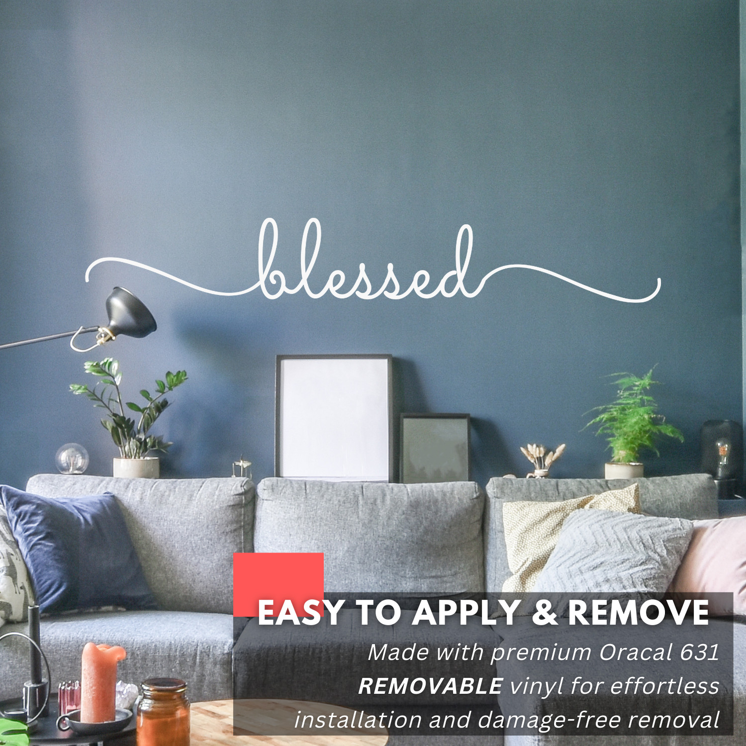 Blessed Religious Inspirational Wall Decal Sticker Quote Home Vinyl Decor