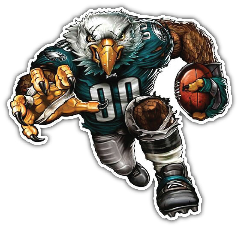 Philadelphia Eagles NFL Mascot Car Bumper Sticker Decal – 3" or 5"