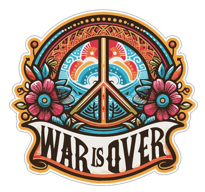 Hippie Peace Love War Is Over Sticker A77