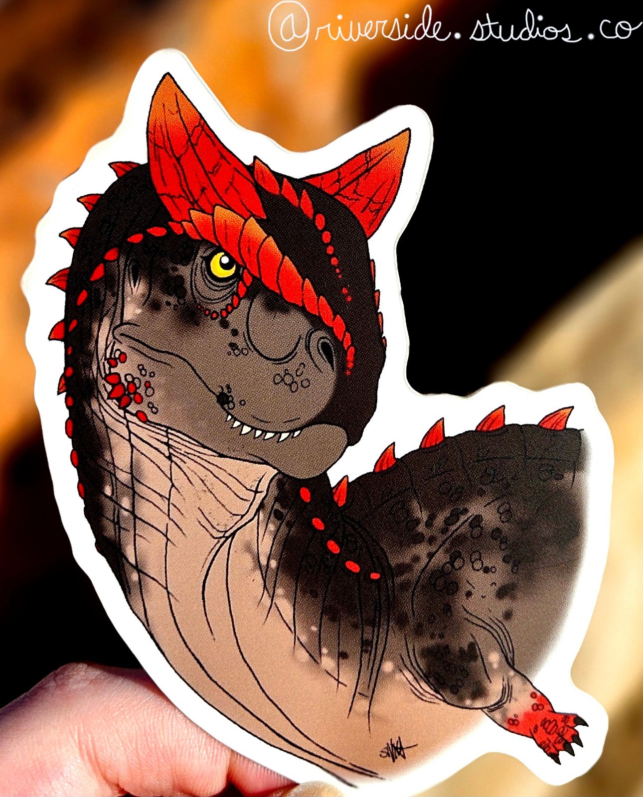 Carnotaurus Vinyl Sticker 3" Original Paleoart Dinosaur Jurassic Park