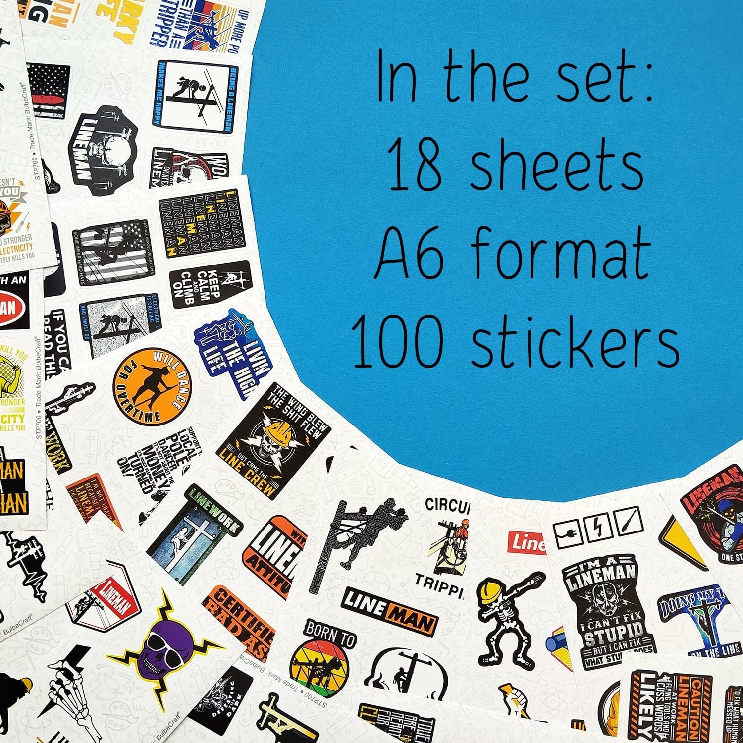100 Pcs Lineman Stickers for Hard Hats – Durable Construction Decals