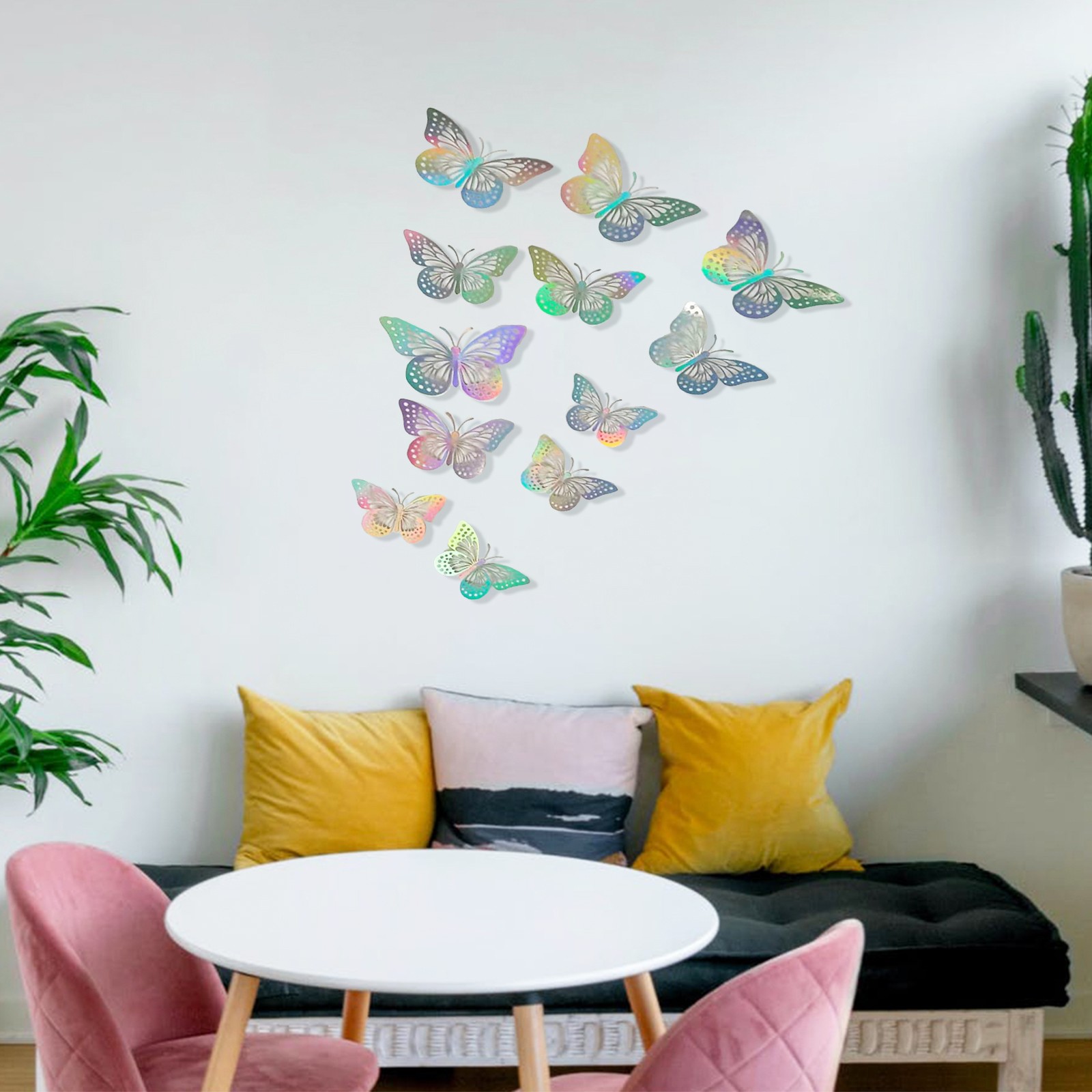 1-12Pcs Wall Stickers Double-layerd Shape Wall Decal 3D Cut-out