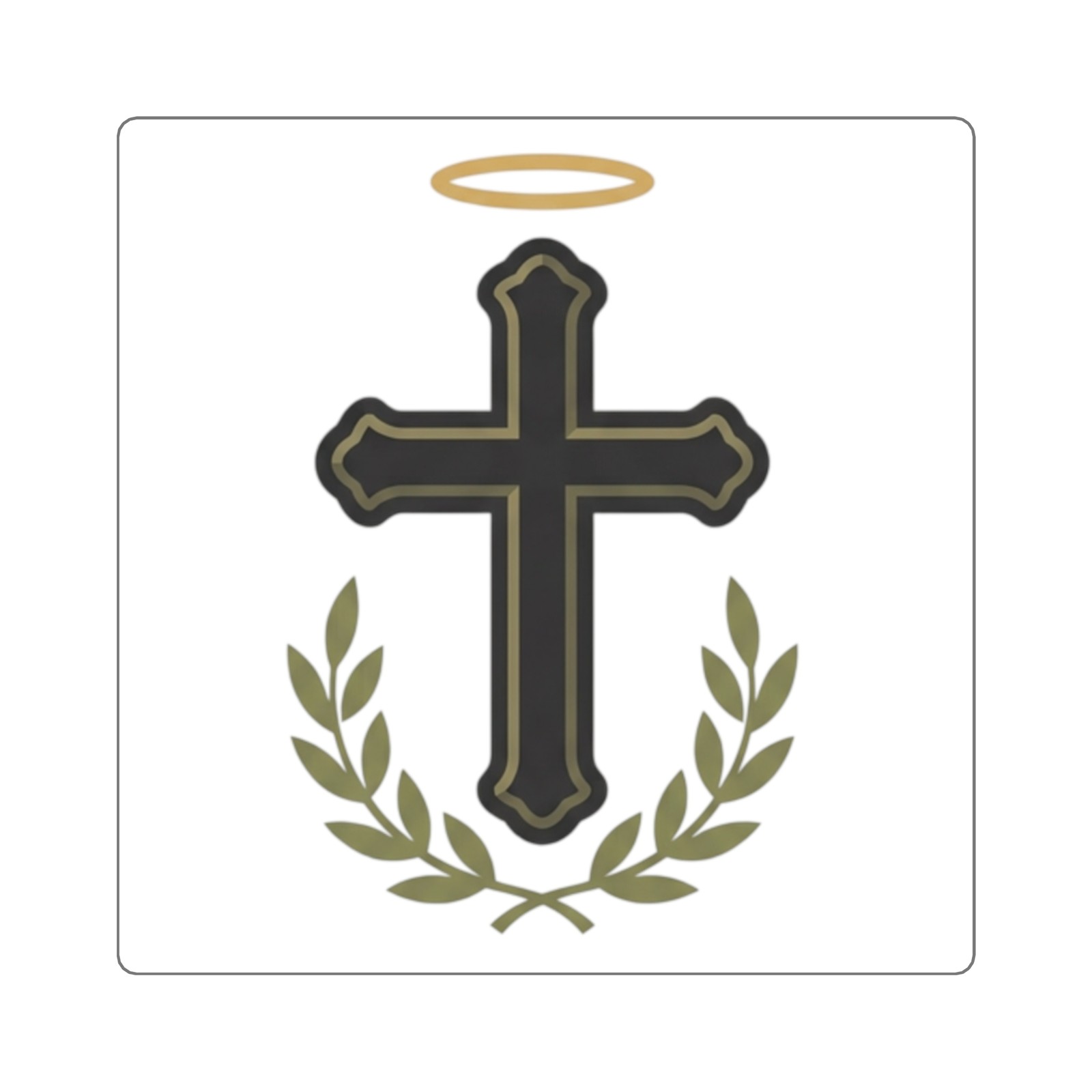 Halo Cross sticker | Square Sticker