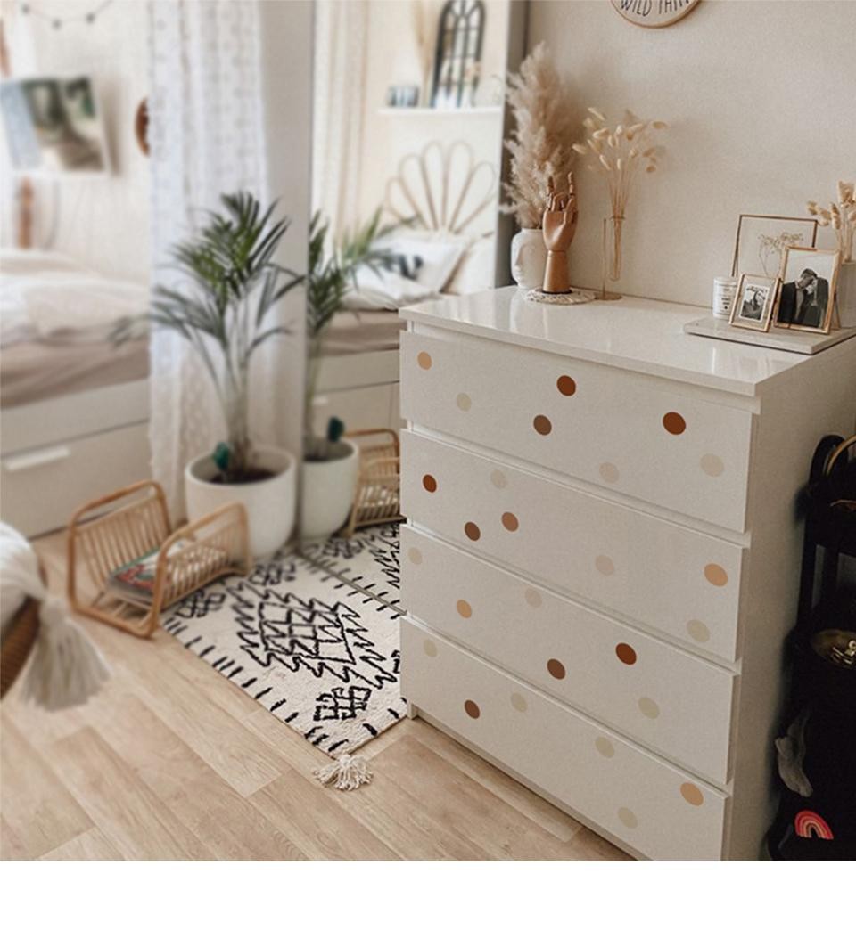 Boho Polka Dot Wall Stickers – Kids Nursery Vintage Decor for Boys & Girls Room