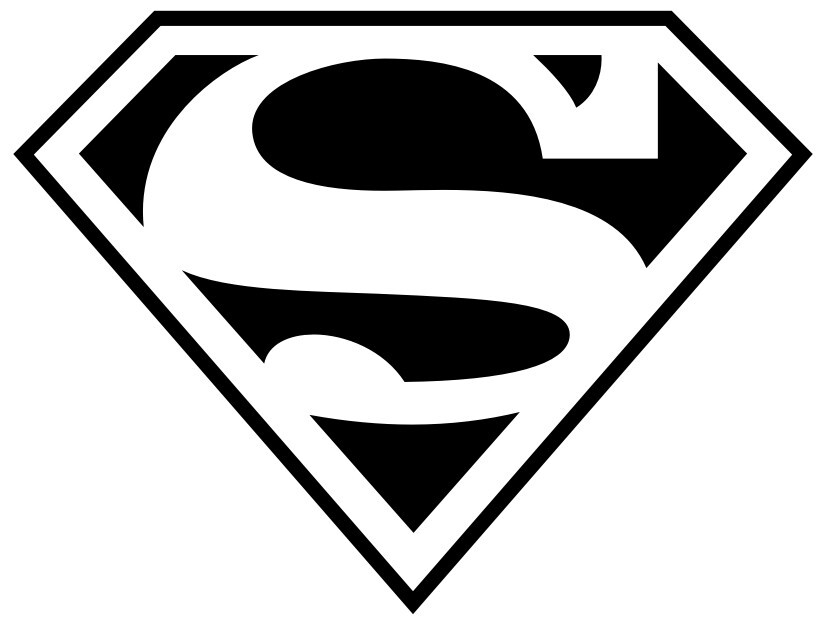 Superman, Super Man Logo – THREE PACK – 5" BLACK Vinyl Decal Sticker
