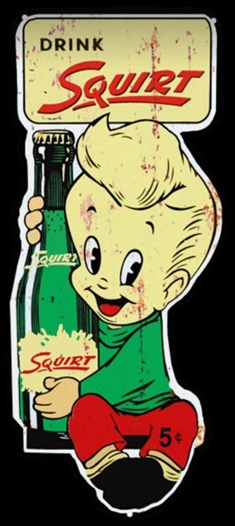 Vintage Drink Squirt 1986 Ad Repro 4 Inch Vinyl Sticker Soda Advertisement