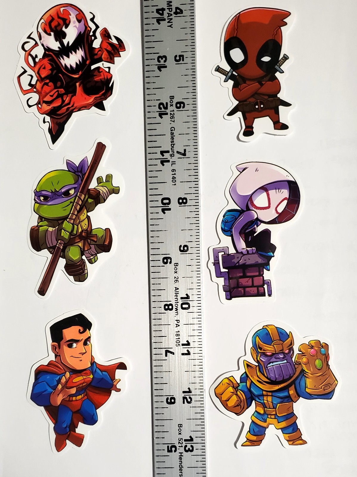 50pc Mixed Super Hero Stickers for Skateboard/Luggage/Laptop flask Glossy